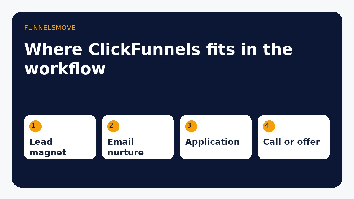 Coaching funnel decision framework showing lead capture, qualification, booking and follow-up