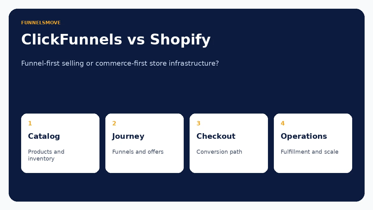 ClickFunnels versus Shopify funnel and ecommerce comparison