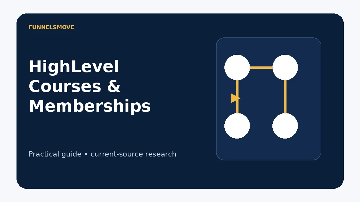 HighLevel Courses and Memberships: Features, Setup and Fit editorial illustration