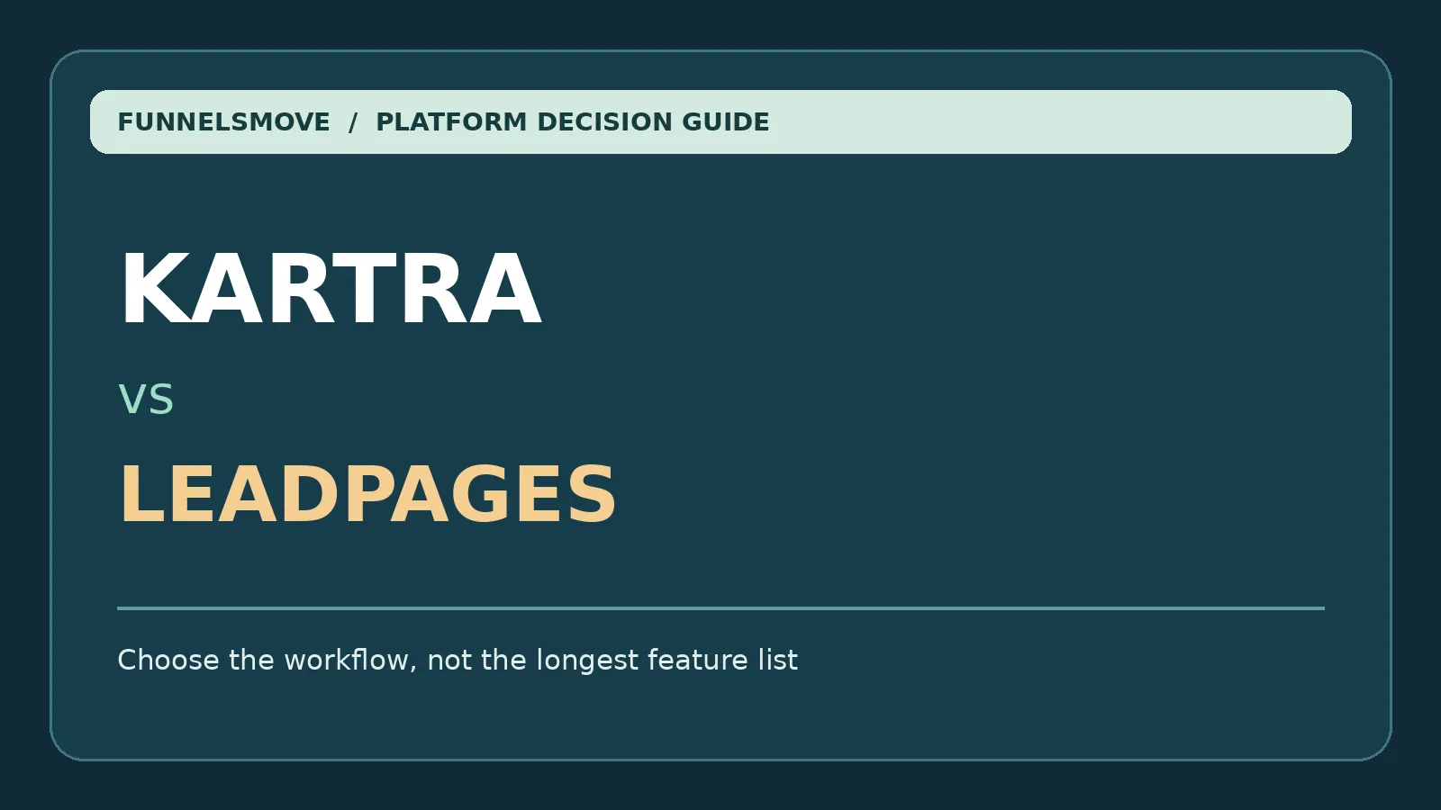 Editorial graphic comparing Kartra and Leadpages