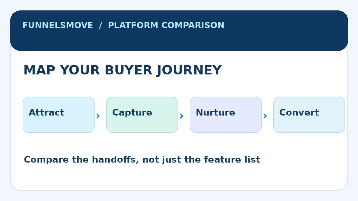 Four-stage buyer journey decision framework for Kartra and Mailchimp