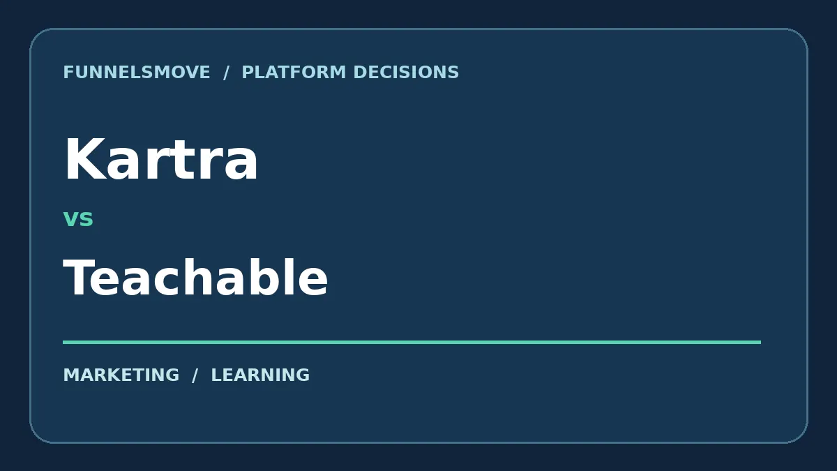 Editorial illustration comparing Kartra and Teachable