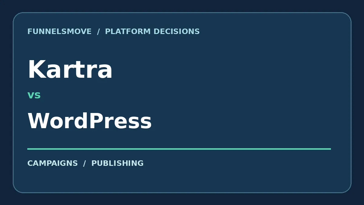 Editorial illustration comparing Kartra and WordPress