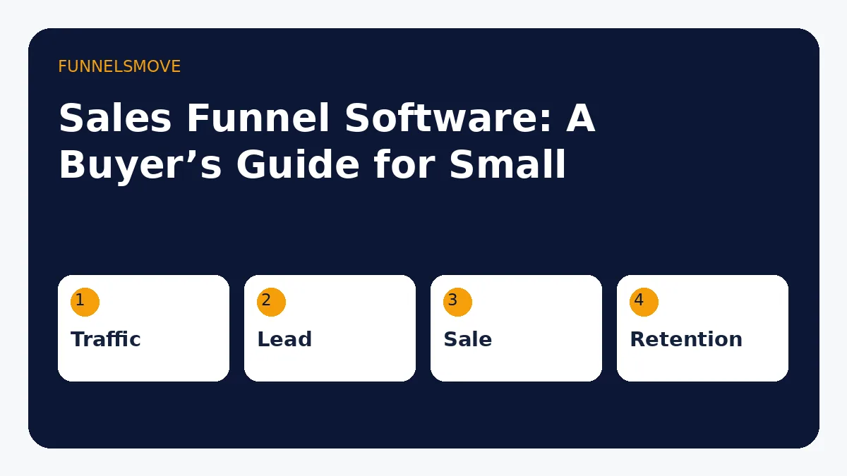 Sales funnel software buyer guide showing funnel stages and software selection criteria