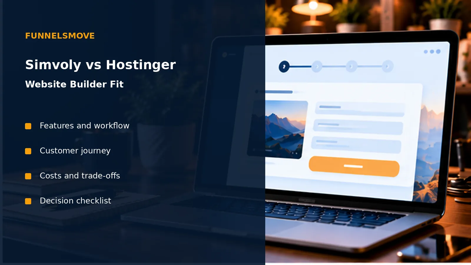 Simvoly vs Hostinger: Website Builder Fit workspace illustration