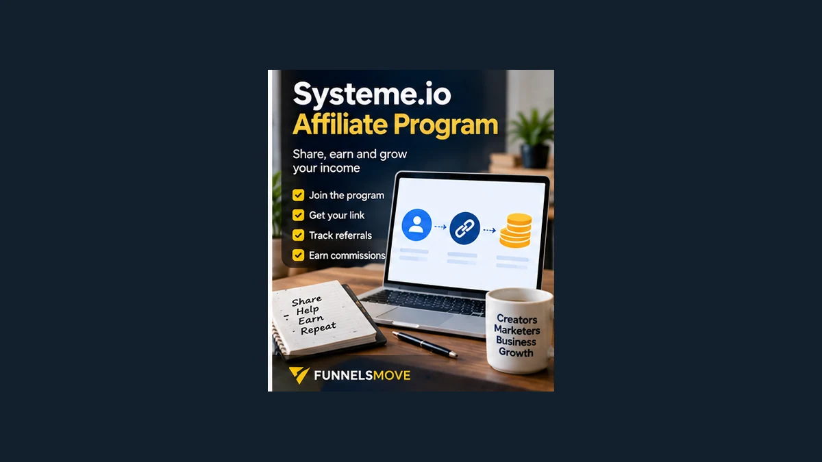 Systeme.io Affiliate Program: How It Works editorial illustration