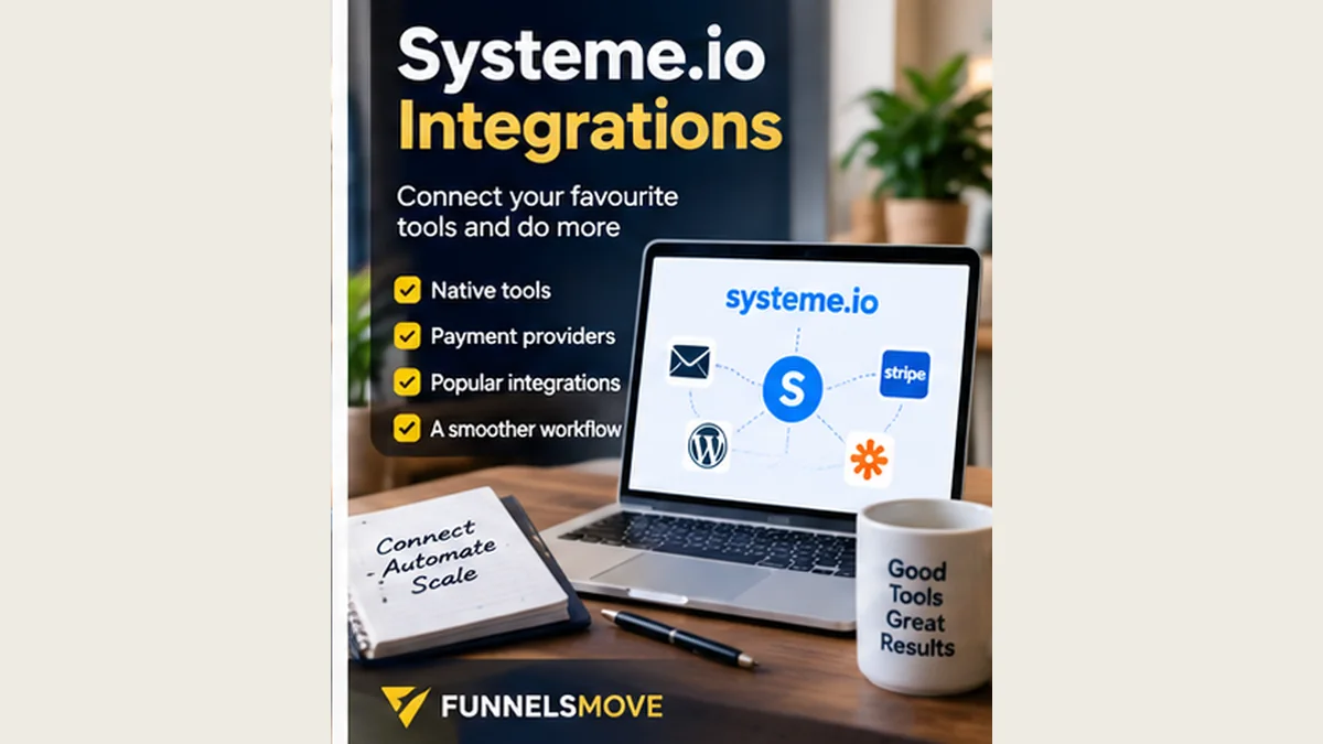Systeme.io Integrations: Options, Limits and Setup editorial illustration