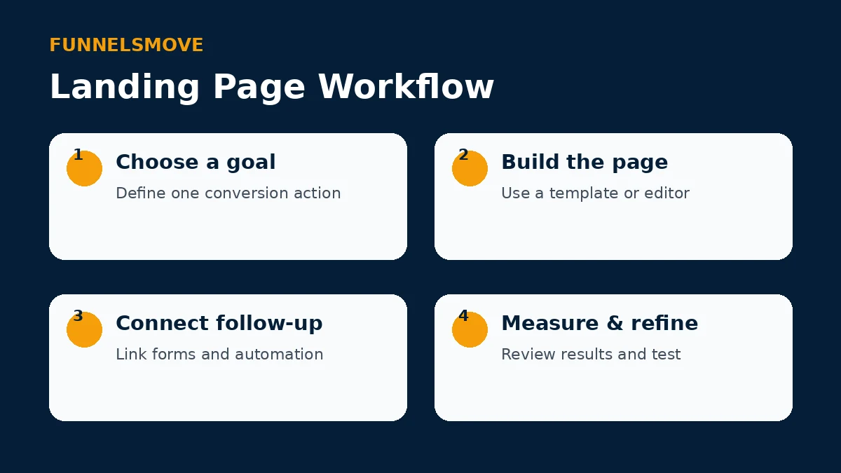 Four-step framework for building and improving a Systeme.io landing page