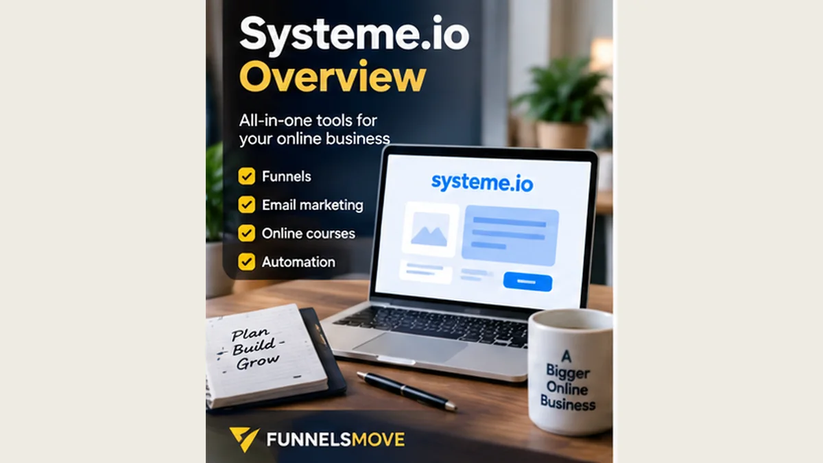 Systeme.io: Platform Overview, Features and Fit editorial illustration