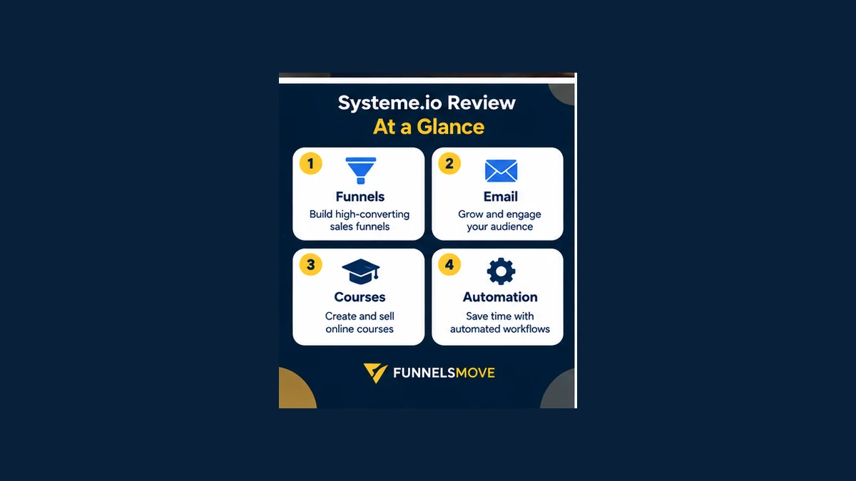 Where Systeme.io is strongest decision-support infographic