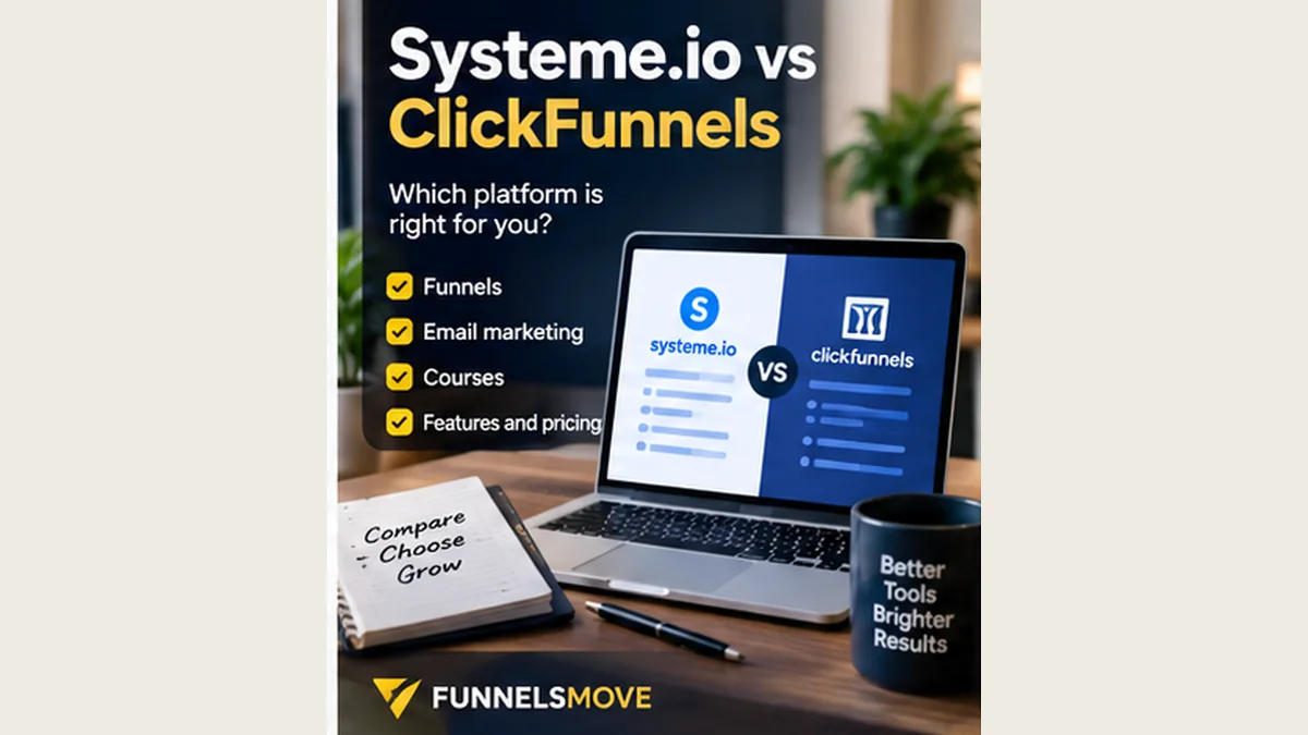 Systeme.io vs ClickFunnels: Which Fits Better? editorial illustration
