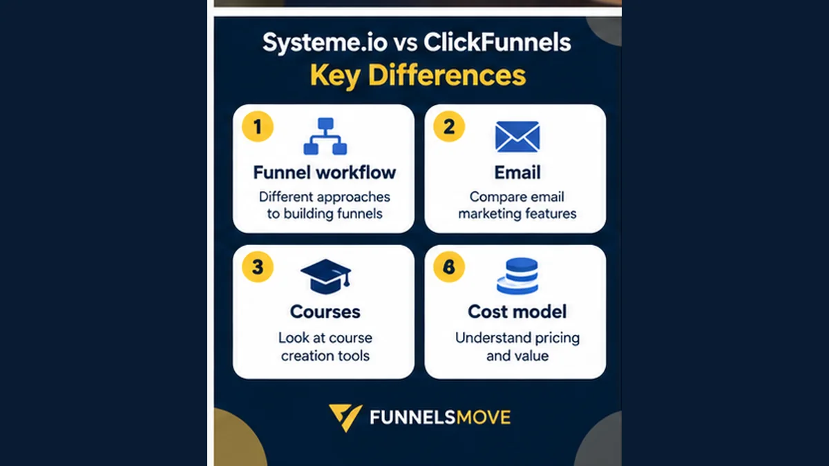 Funnel building and conversion workflow decision-support infographic