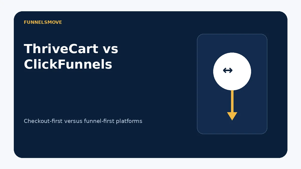 ThriveCart vs ClickFunnels: Checkout-First vs Funnel-First editorial illustration